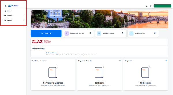 Concur Homepage